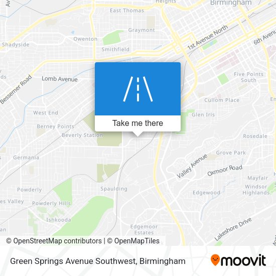 Mapa de Green Springs Avenue Southwest