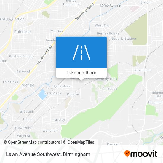 Lawn Avenue Southwest map