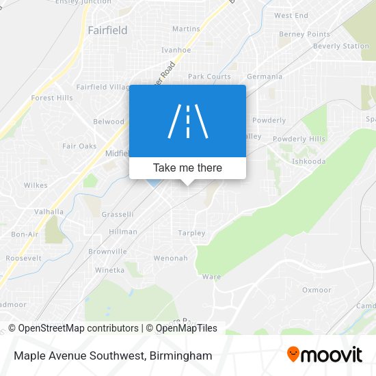 Maple Avenue Southwest map