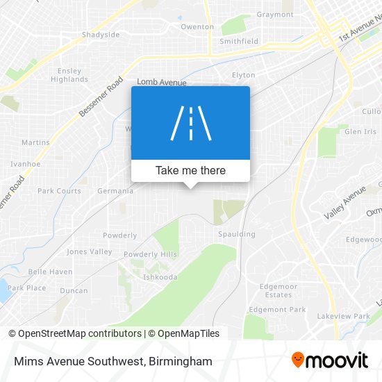 Mims Avenue Southwest map