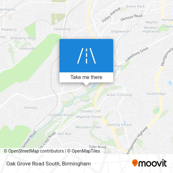 Oak Grove Road South map