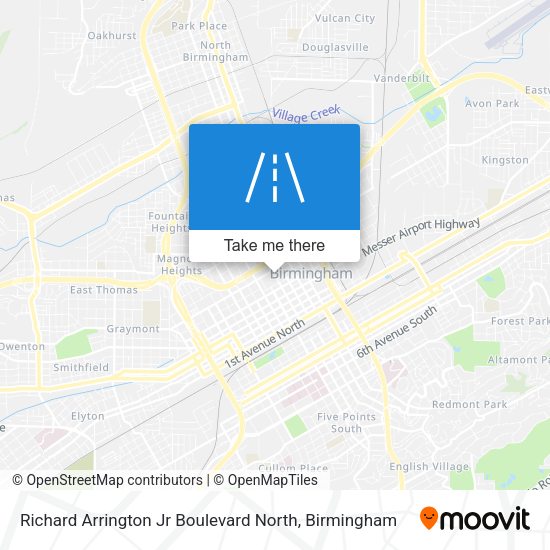 Richard Arrington Jr Boulevard North map
