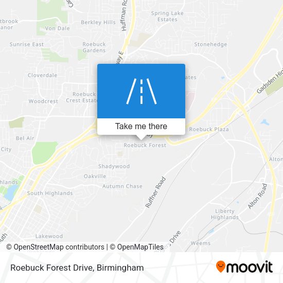 Roebuck Forest Drive map
