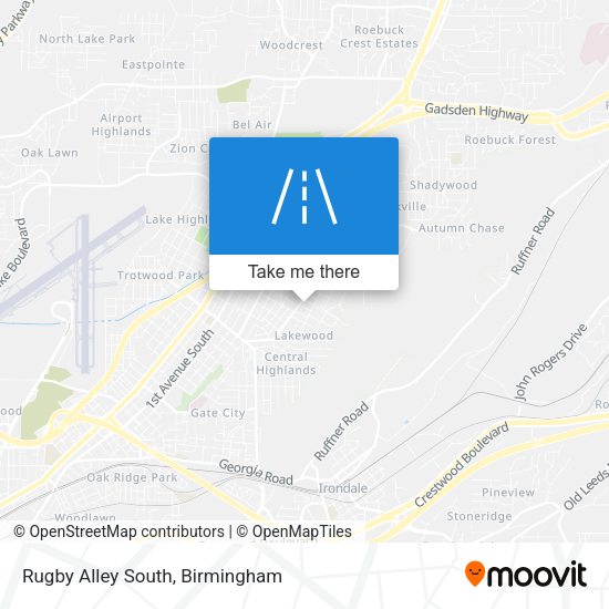 Rugby Alley South map