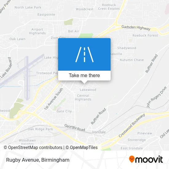 Rugby Avenue map