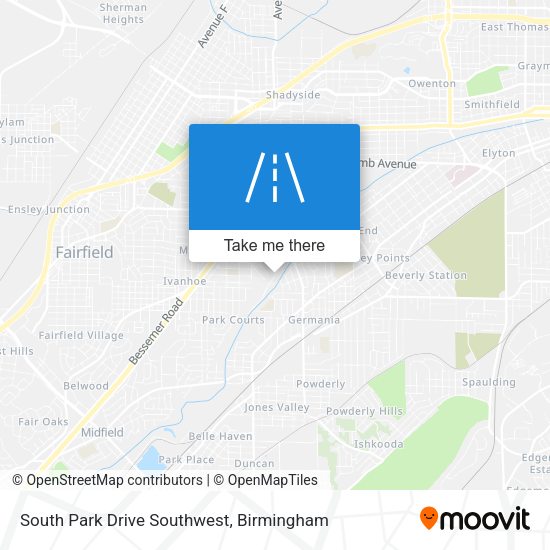 South Park Drive Southwest map