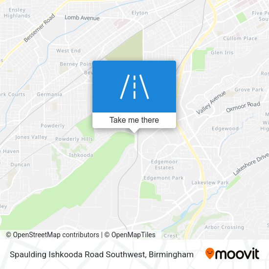 Spaulding Ishkooda Road Southwest map