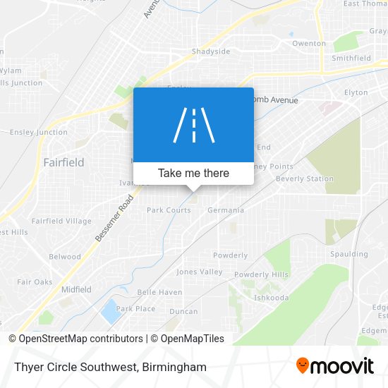 Thyer Circle Southwest map