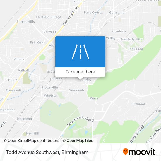 Todd Avenue Southwest map