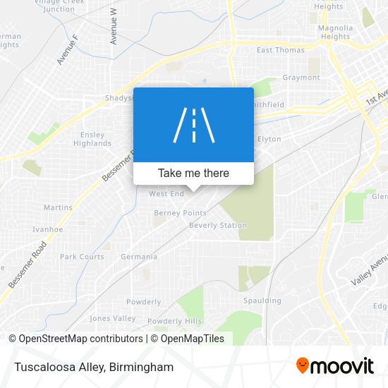 Tuscaloosa Alley map