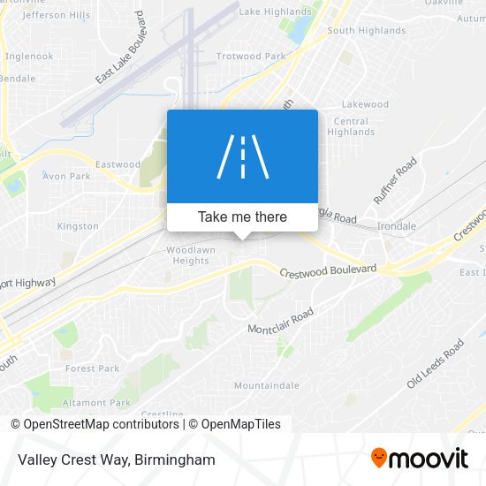 Valley Crest Way map