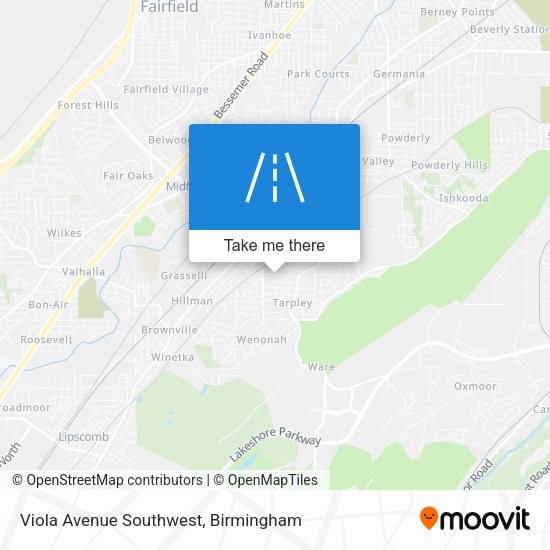 Viola Avenue Southwest map