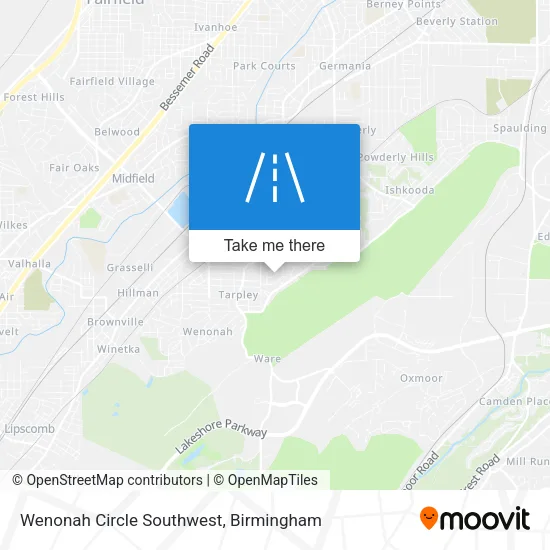 Wenonah Circle Southwest map