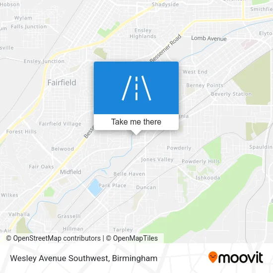 Wesley Avenue Southwest map