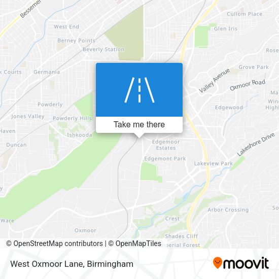 West Oxmoor Lane map