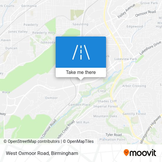 West Oxmoor Road map