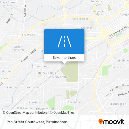 12th Street Southwest map