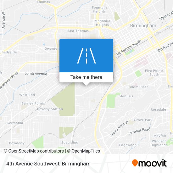 4th Avenue Southwest map