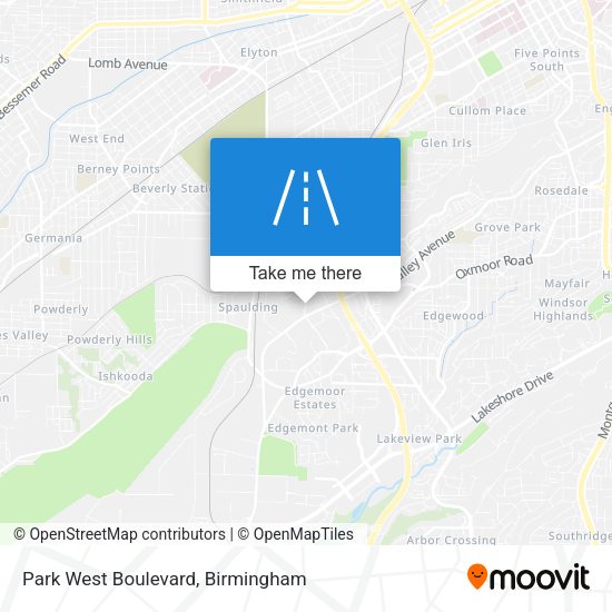 Park West Boulevard map