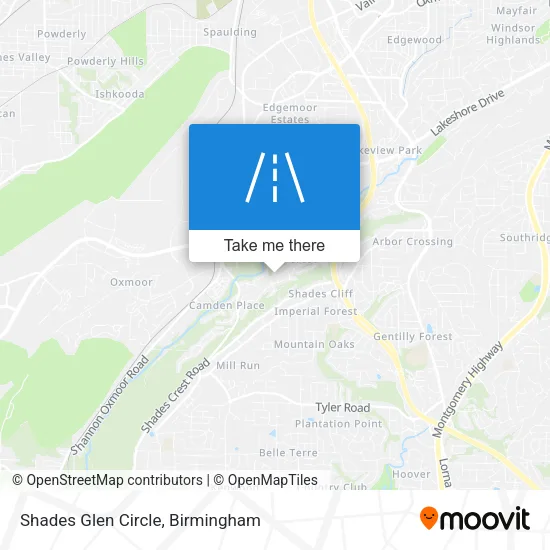 Shades Glen Circle map