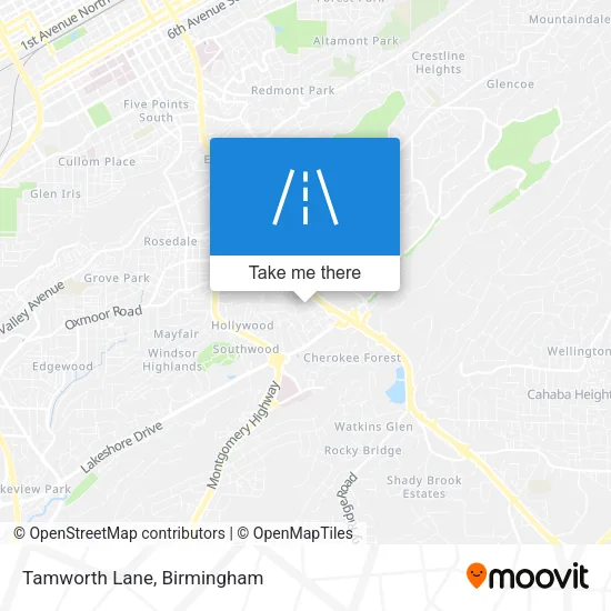 Tamworth Lane map