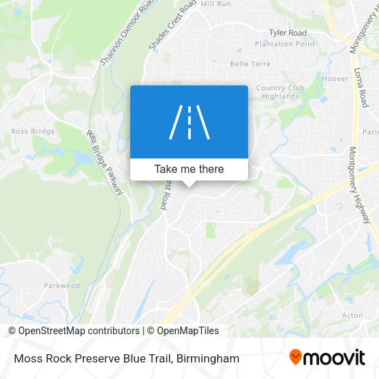 Mapa de Moss Rock Preserve Blue Trail