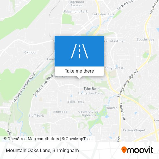 Mountain Oaks Lane map