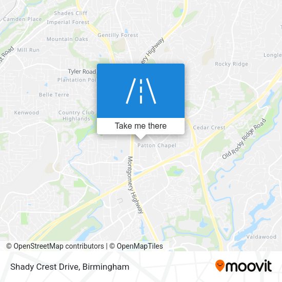 Shady Crest Drive map