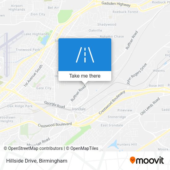 Mapa de Hillside Drive