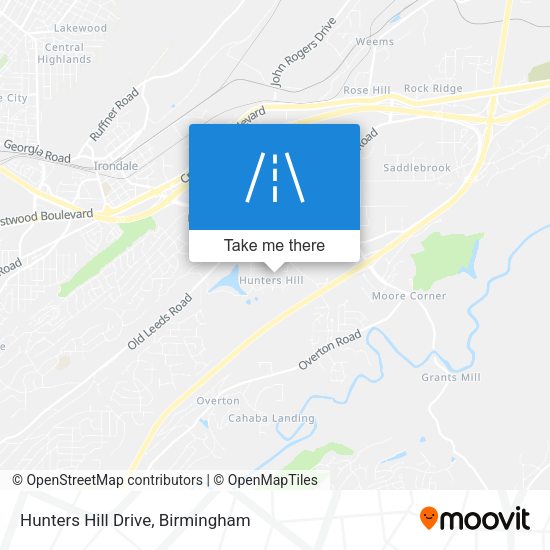 Hunters Hill Drive map
