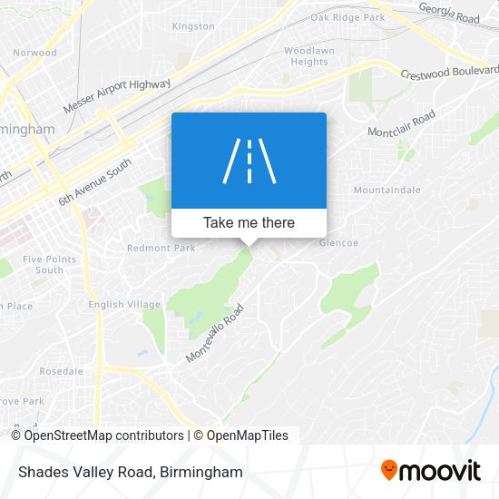 Shades Valley Road map