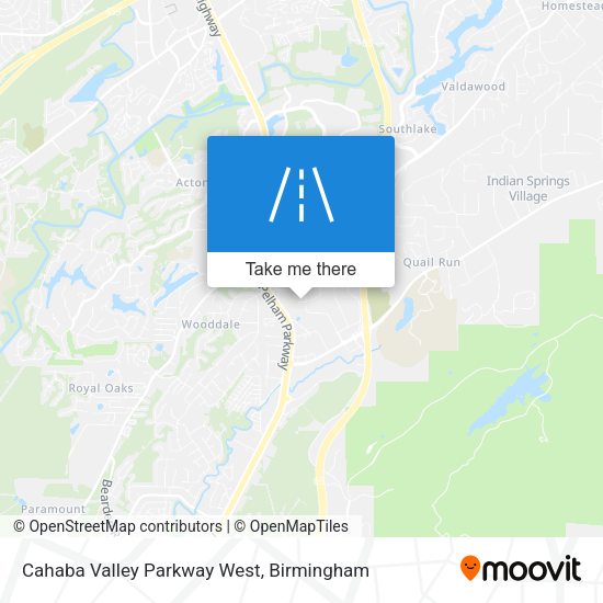 Cahaba Valley Parkway West map