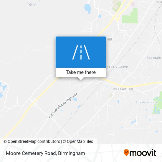 Moore Cemetery Road map