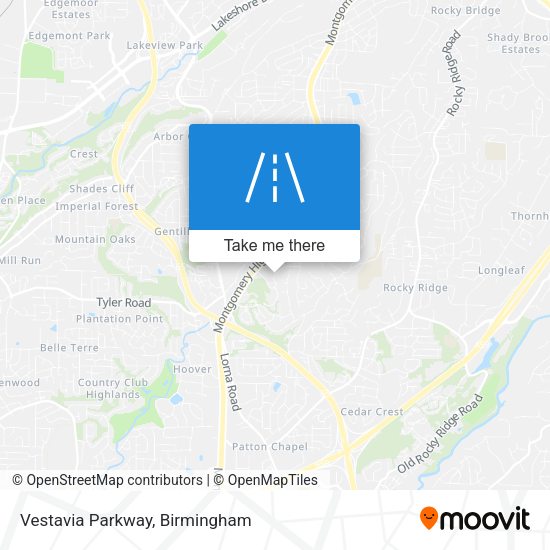 Vestavia Parkway map