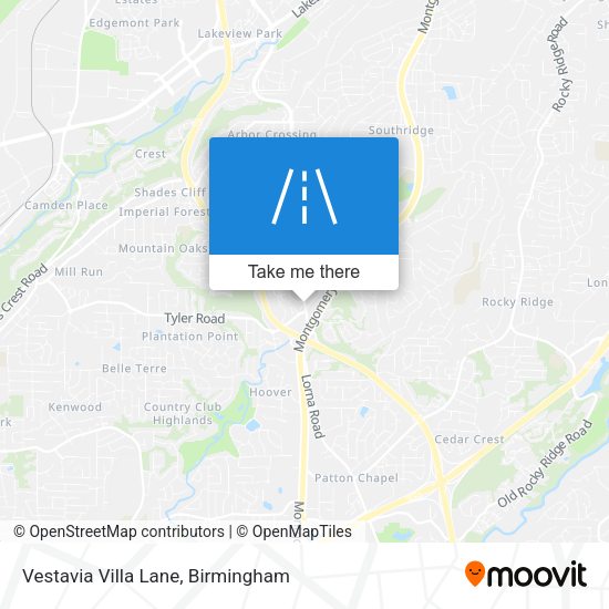 Vestavia Villa Lane map