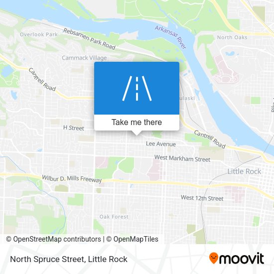 North Spruce Street map