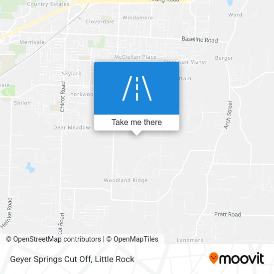 Geyer Springs Cut Off map