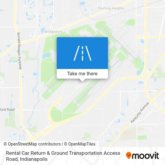 Rental Car Return & Ground Transportation Access Road map