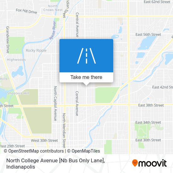 Mapa de North College Avenue [Nb Bus Only Lane]