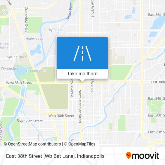 East 38th Street [Wb Bat Lane] map