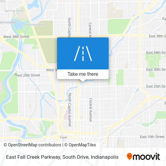 Mapa de East Fall Creek Parkway, South Drive