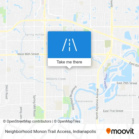 Neighborhood Monon Trail Access map