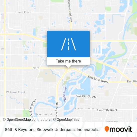 86th & Keystone Sidewalk Underpass map