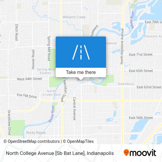 North College Avenue [Sb Bat Lane] map