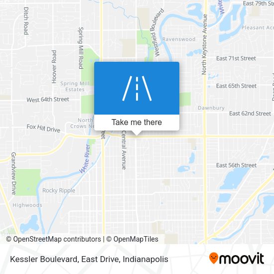 Mapa de Kessler Boulevard, East Drive