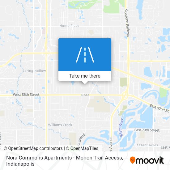 Nora Commons Apartments - Monon Trail Access map