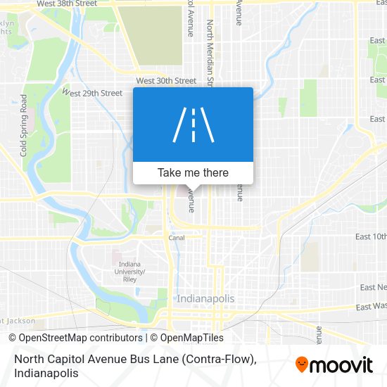 Mapa de North Capitol Avenue Bus Lane (Contra-Flow)