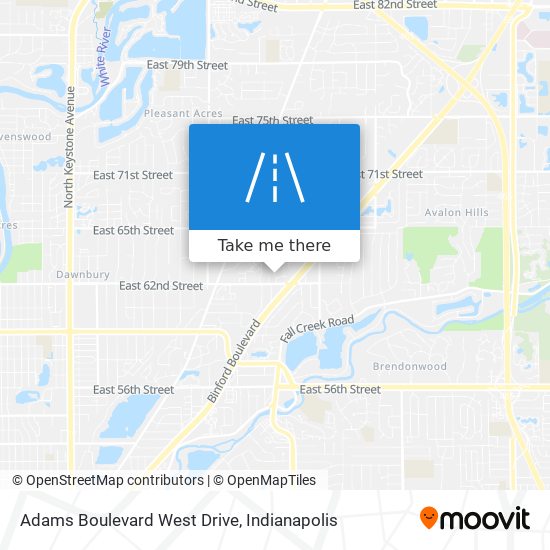 Adams Boulevard West Drive map