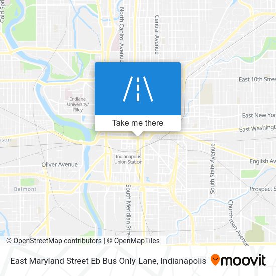East Maryland Street Eb Bus Only Lane map