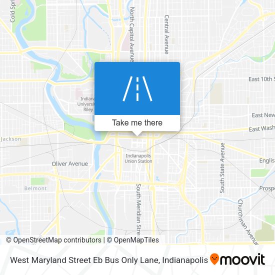 Mapa de West Maryland Street Eb Bus Only Lane